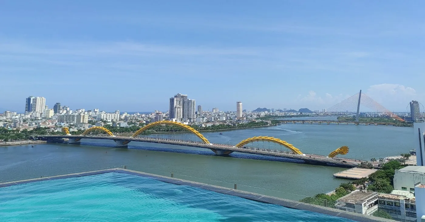 View of Da Nang coastline and Marble Mountains