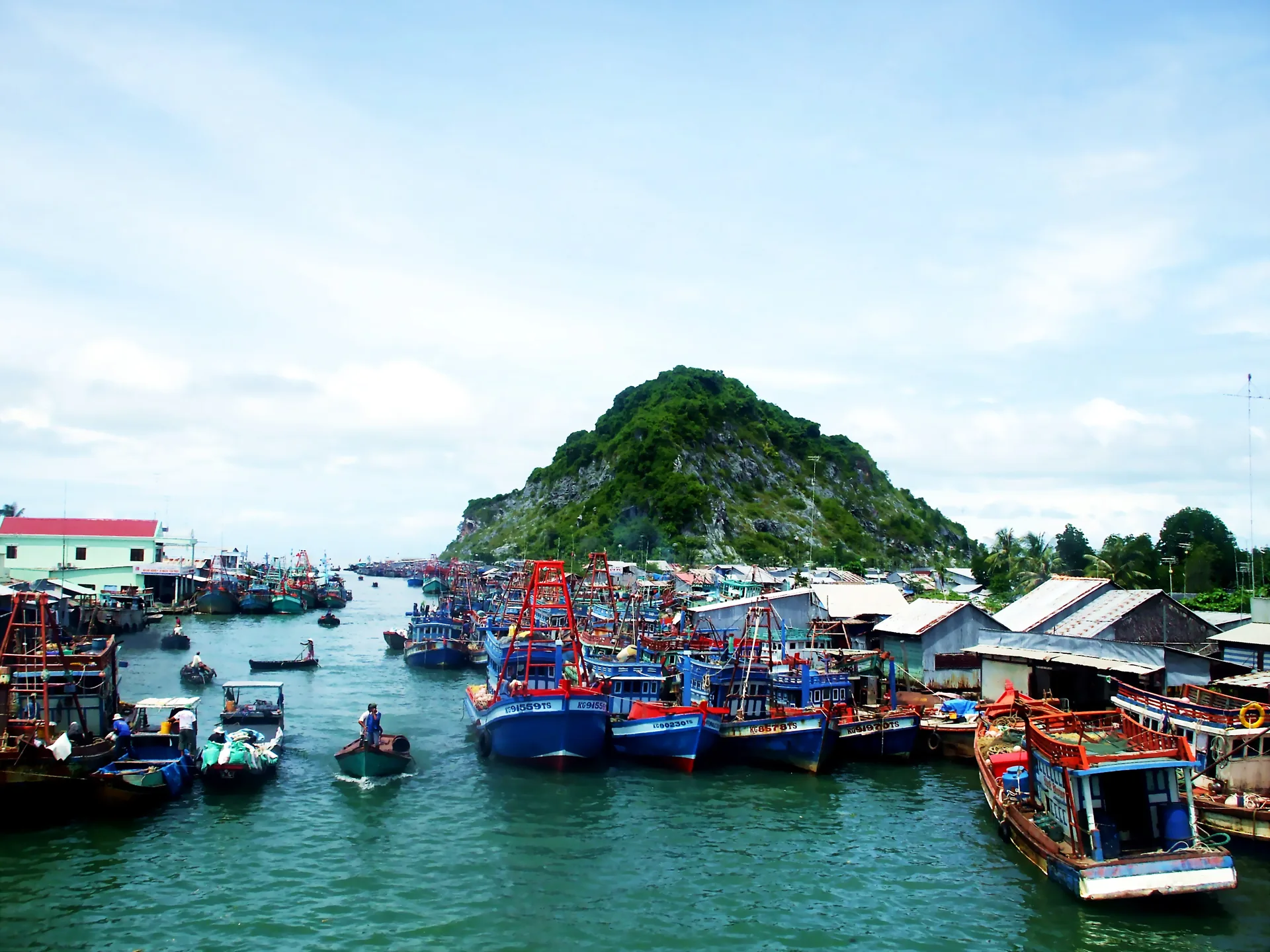 Fishing boats in the harbor of Nam Du Islands