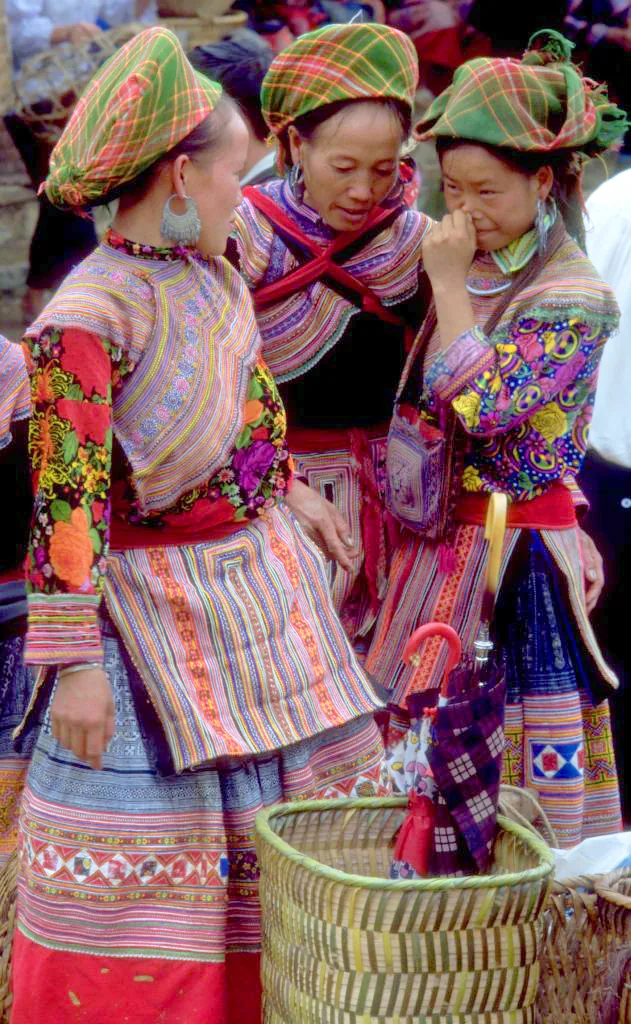 Bac Ha market Vietnam highland — the Sunday market draws Flower Hmong communities from surrounding villages to trade livestock, produce, and textiles