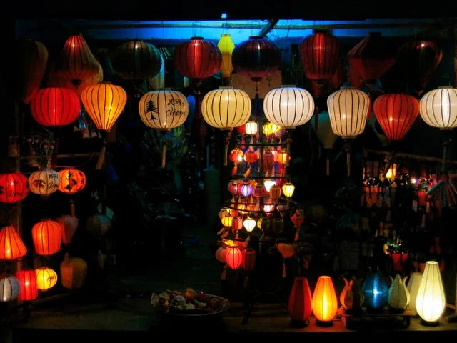 Hoi An lanterns night Vietnam — the ancient town's lantern festival transforms the Old Quarter every full moon night into one of Asia's most atmospheric settings