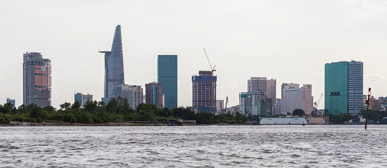 The glittering skyline of Ho Chi Minh City (Saigon) at night