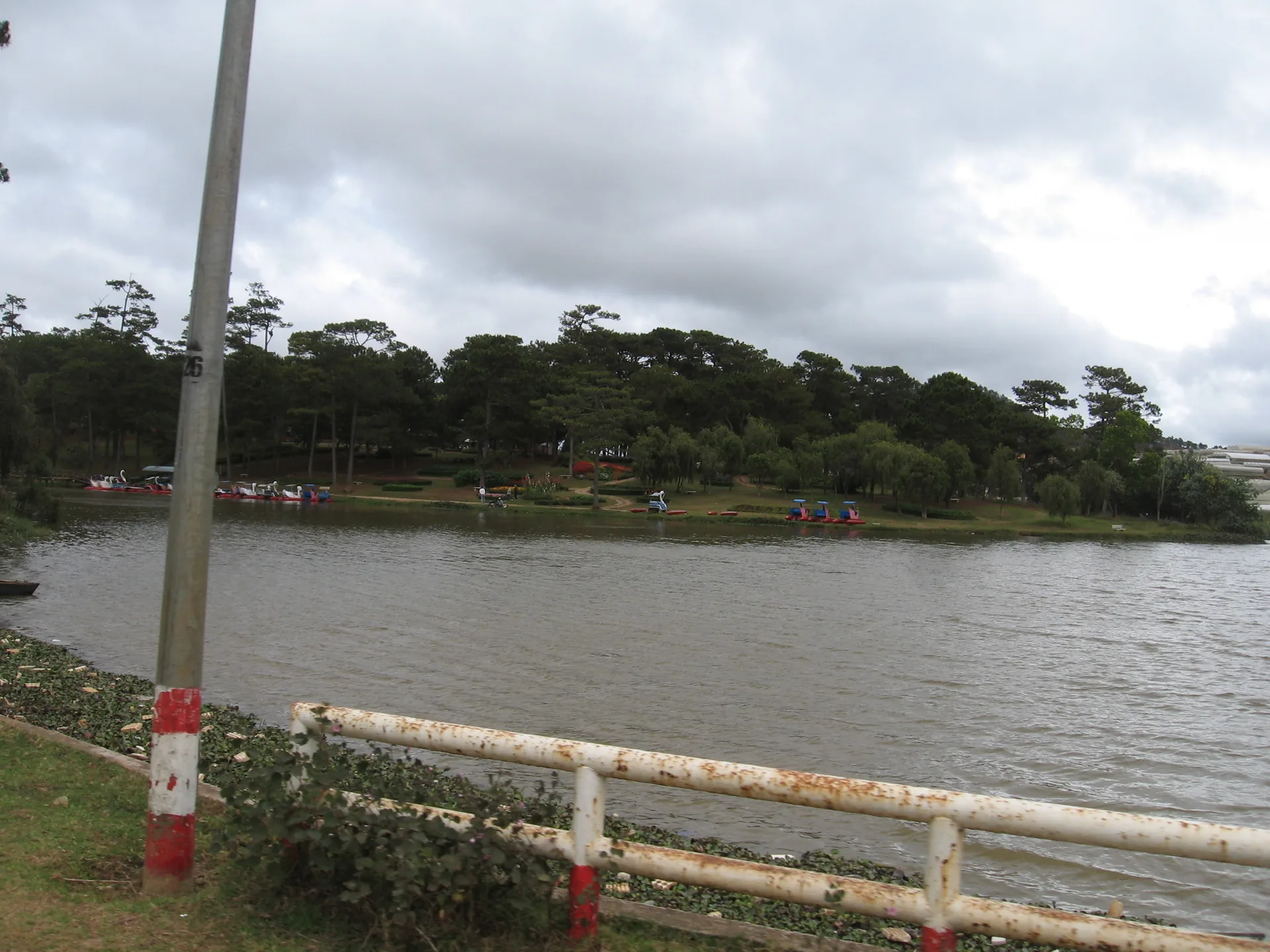 Xuan Huong lake Dalat Vietnam — the central lake is the focal point of the city, surrounded by flower gardens and pine-covered hills