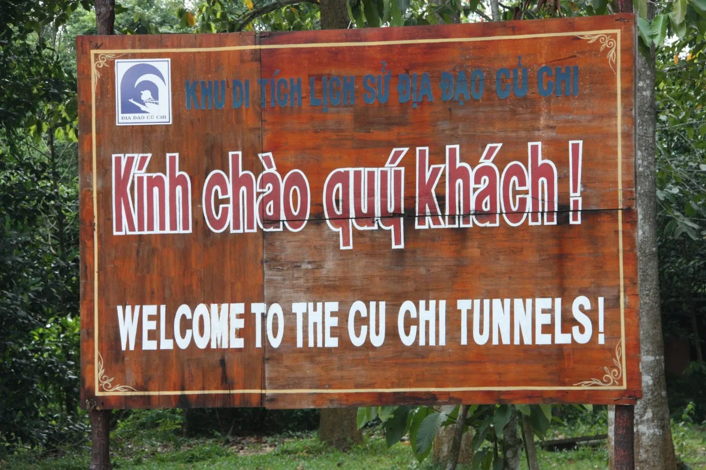 Entrance to the Cu Chi Tunnels underground network near Ho Chi Minh City, Vietnam
