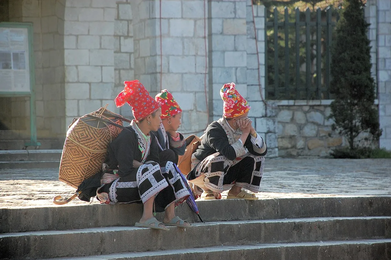 The bustling weekly market of Bac Ha serving communities across the plateau