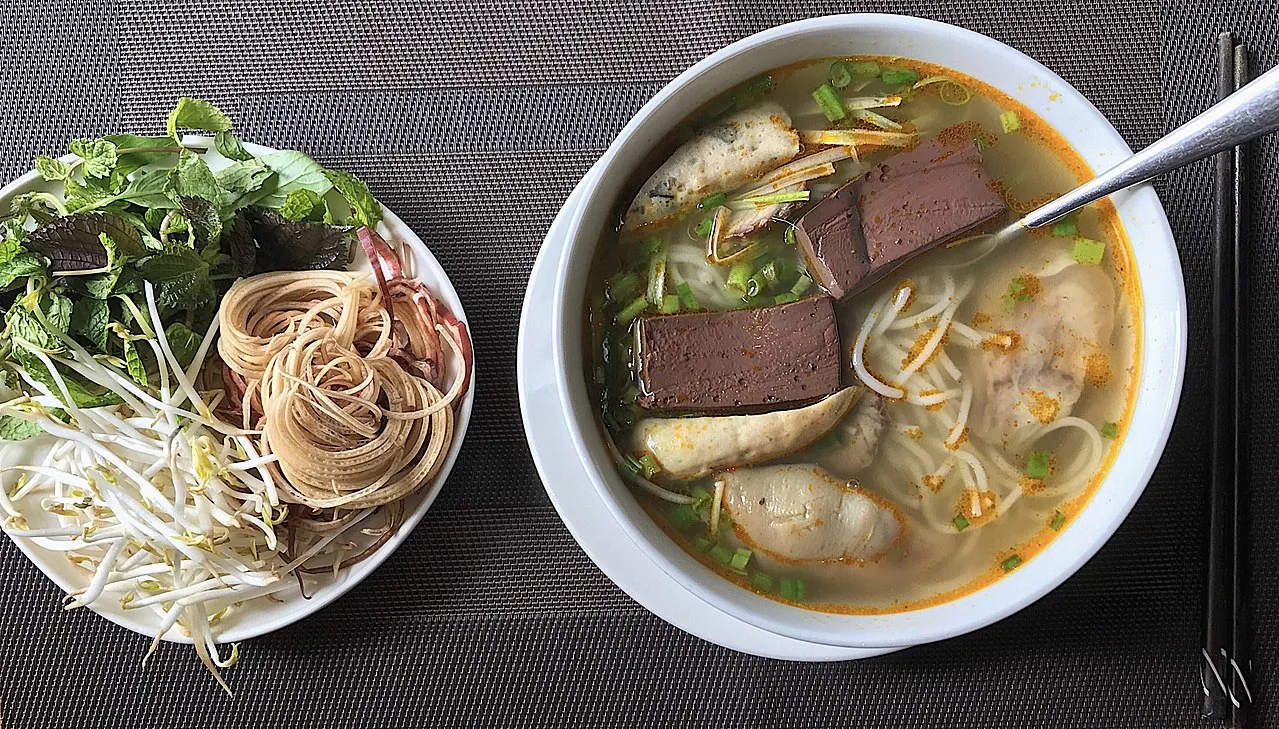 Bun Bo Hue — the city's fiery lemongrass beef noodle soup